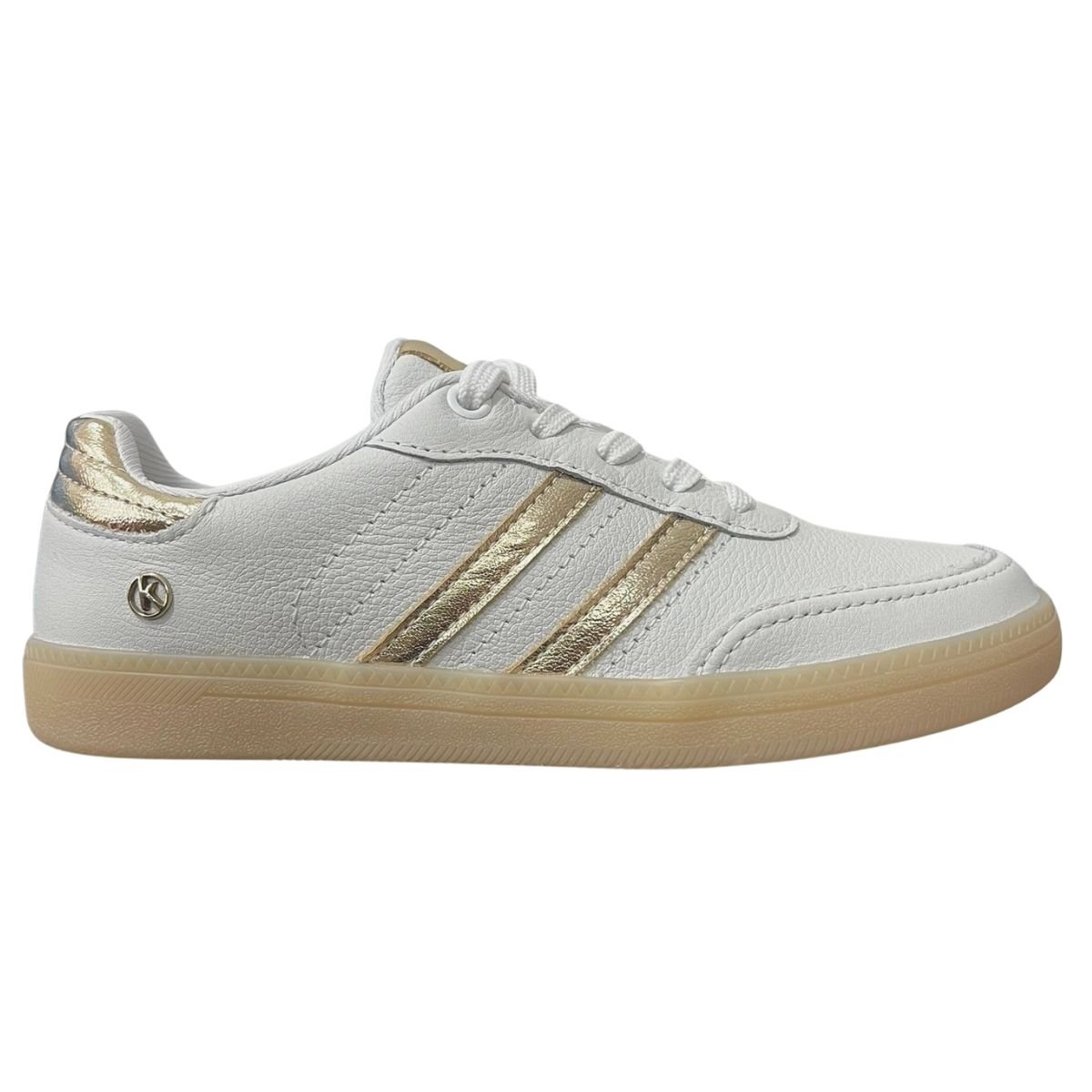 Tênis Casual Feminino Kolosh C3905 Couro Cadarço Branco