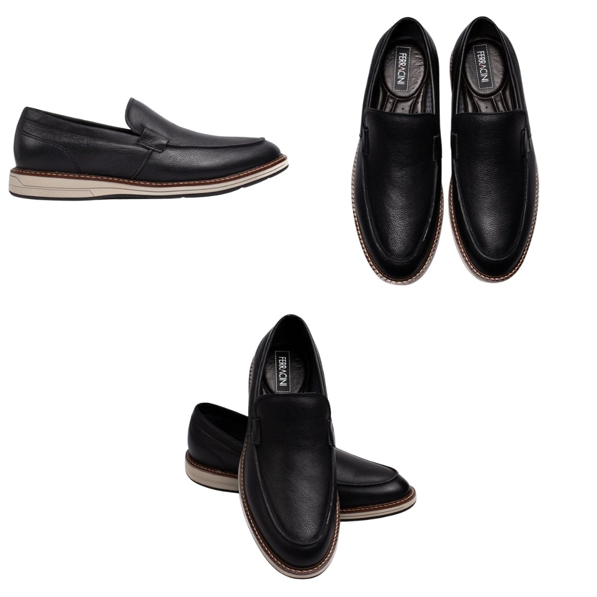 Sapato Social Masculino Ferracini Kingston 6156-675G Preto Preto 5