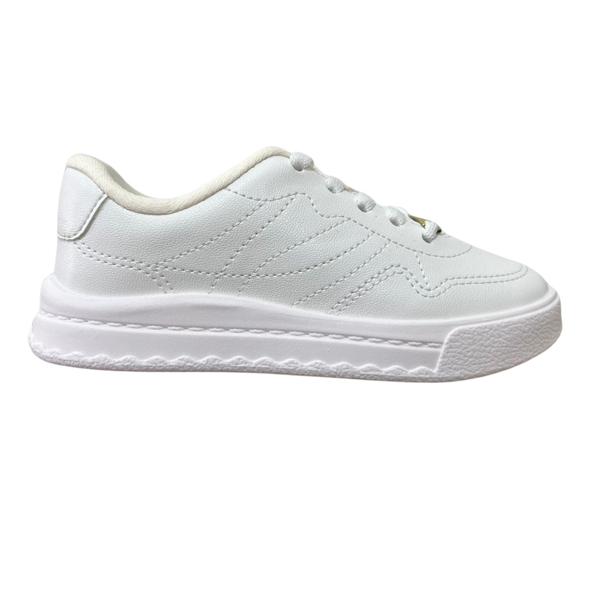 Tênis Casual Infantil Menina Molekinha 2575.106 Cadarço Branco Branco 1