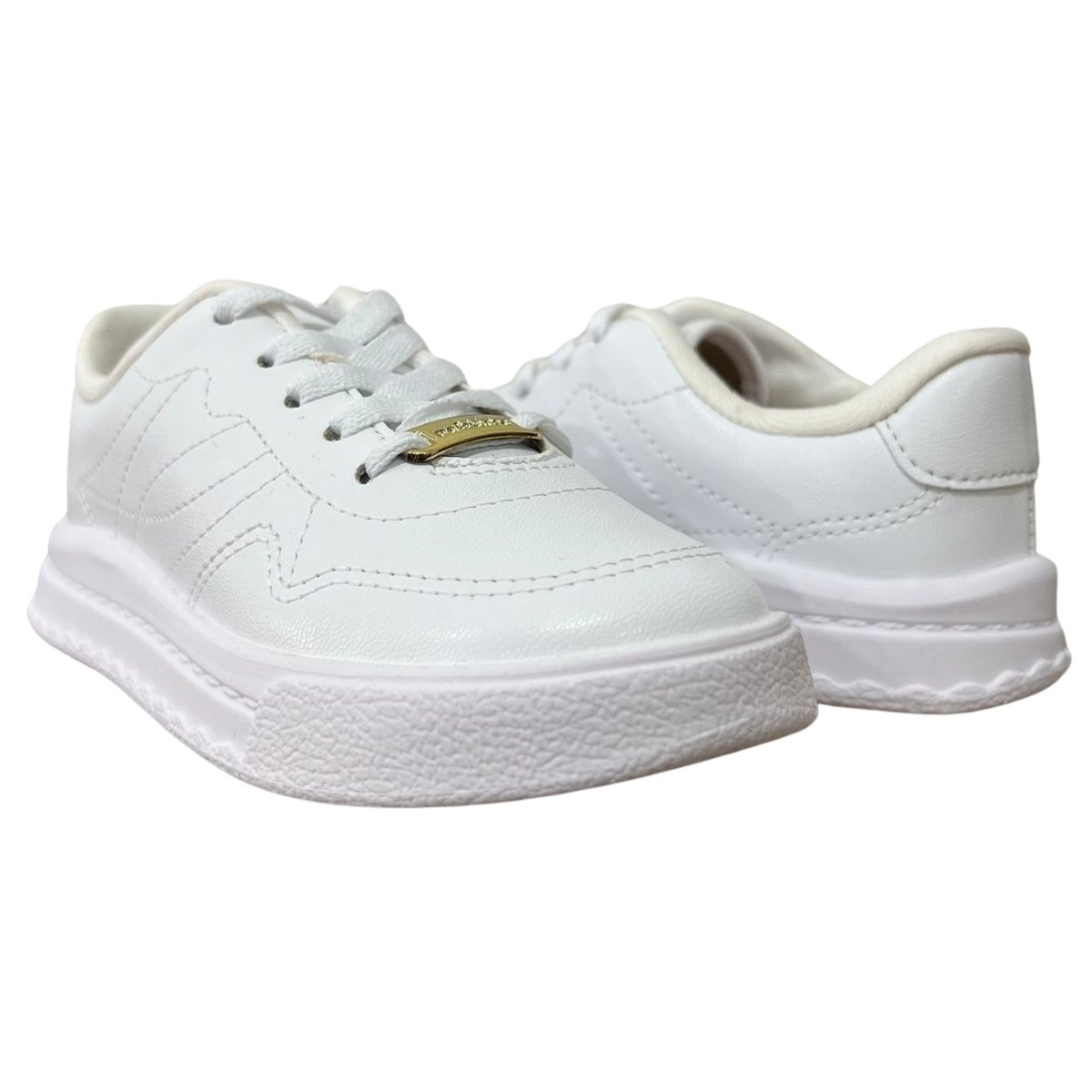 Tênis Casual Infantil Menina Molekinha 2575.106 Cadarço Branco Branco 2