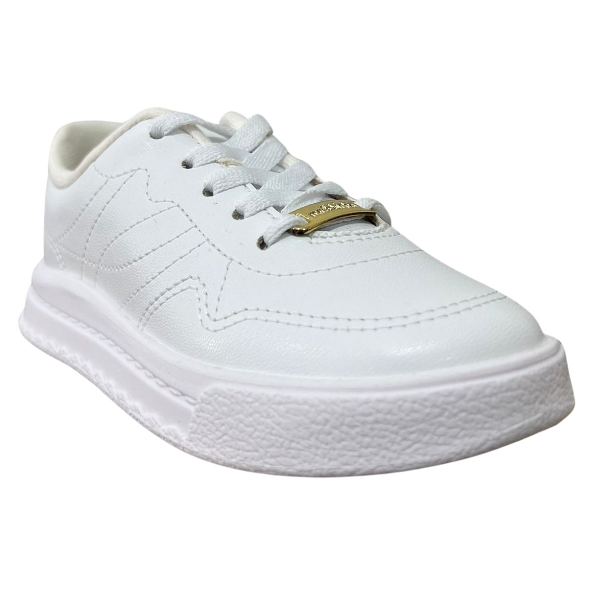 Tênis Casual Infantil Menina Molekinha 2575.106 Cadarço Branco Branco 3