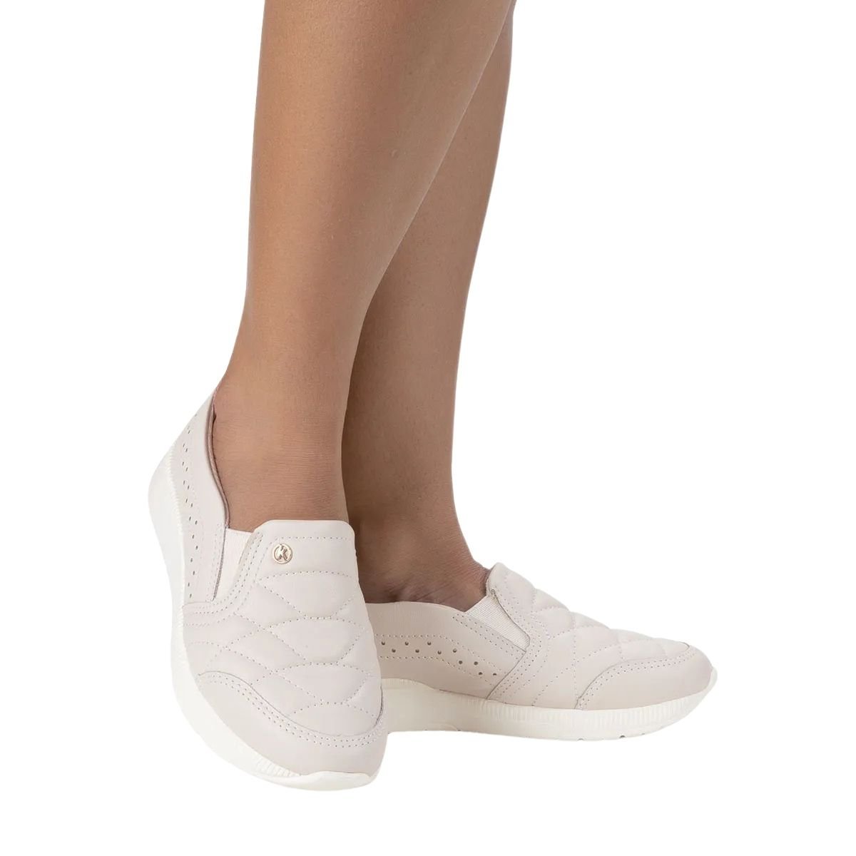 Tênis Slip On Feminino Kolosh C3159 Creme Bege 8