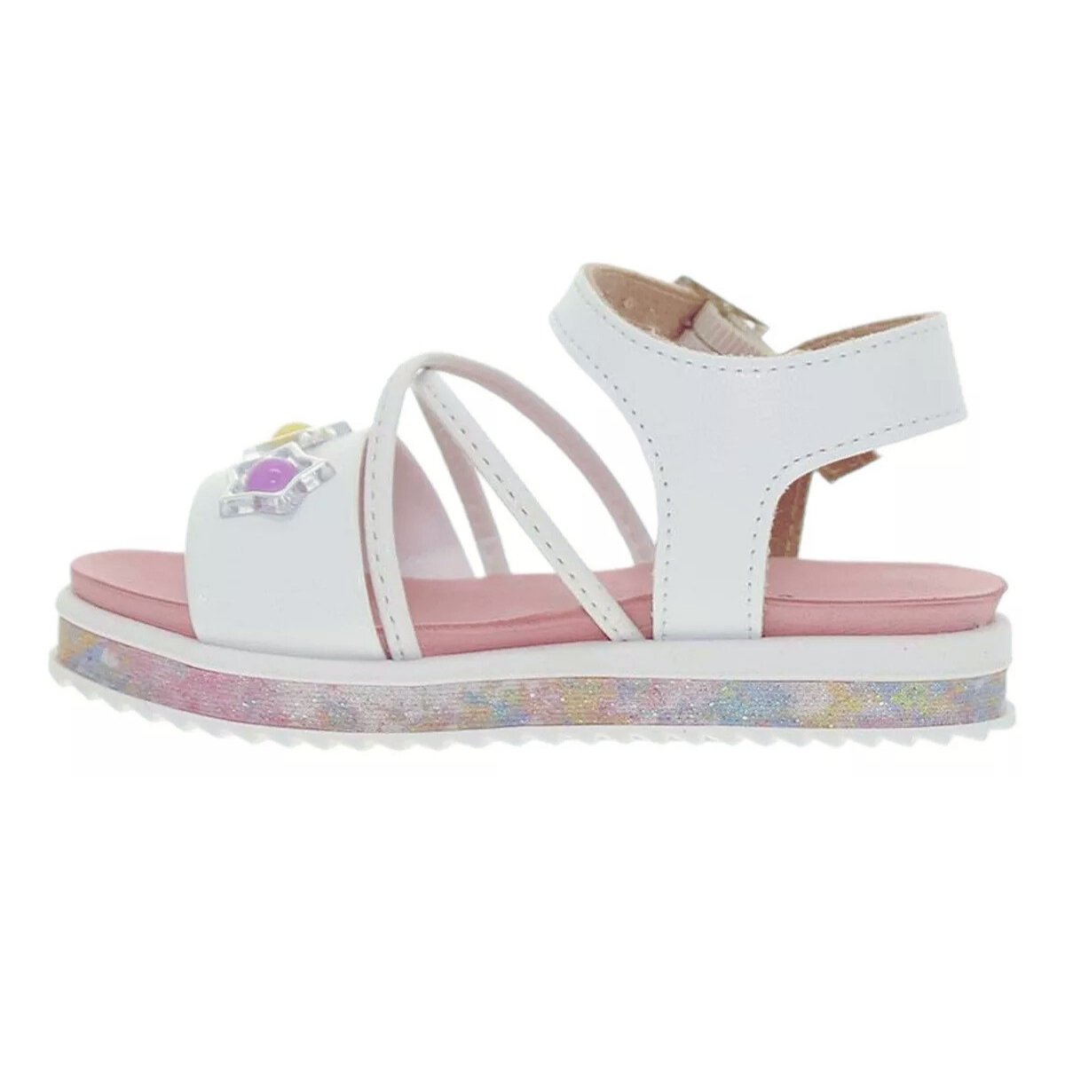 Sandália Flatform Infantil Menina Molekinha 2724.117 Branco Branco 5