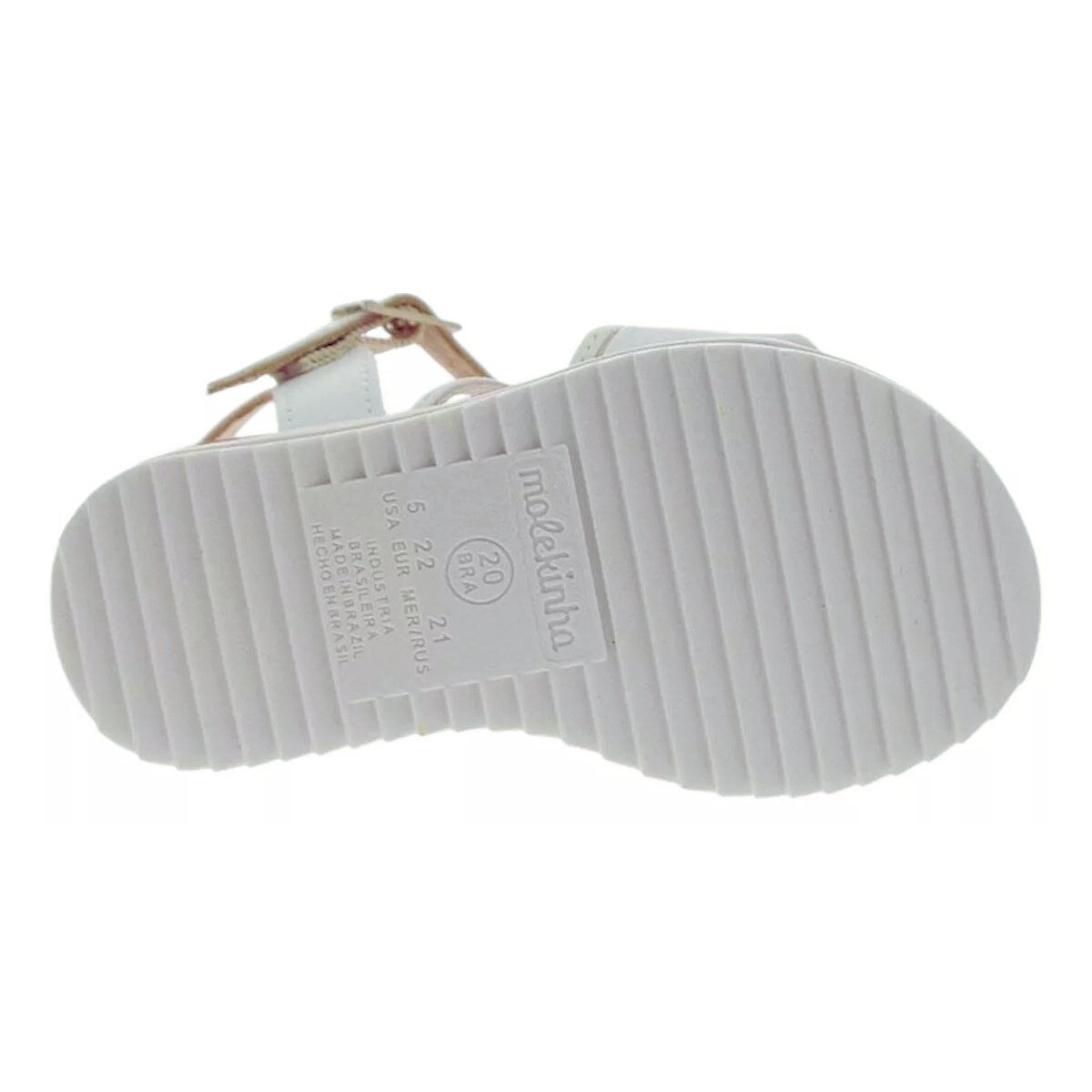 Sandália Flatform Infantil Menina Molekinha 2724.117 Branco Branco 7