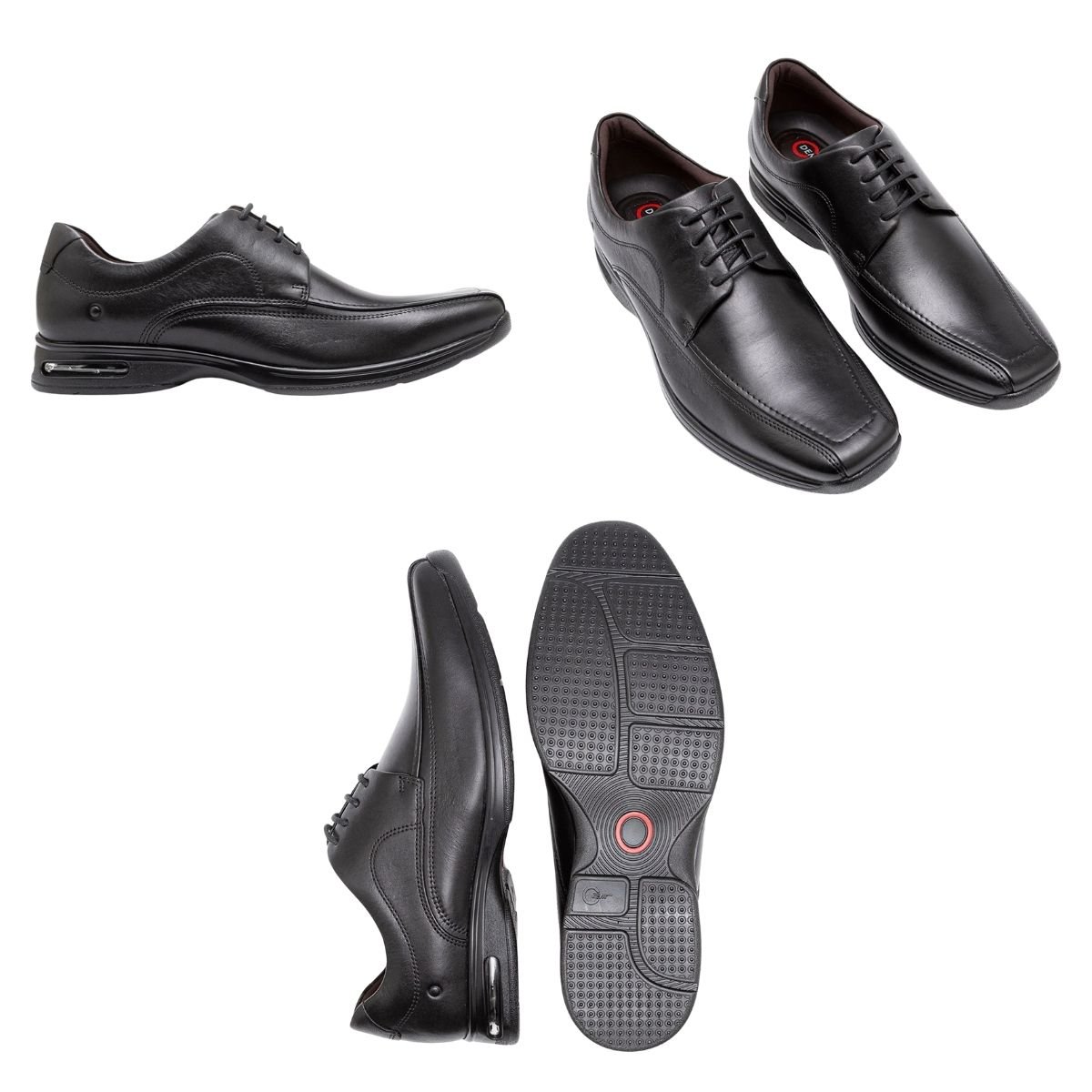 Sapato Social Masculino Democrata Comfort Air 448026 Preto Preto 6