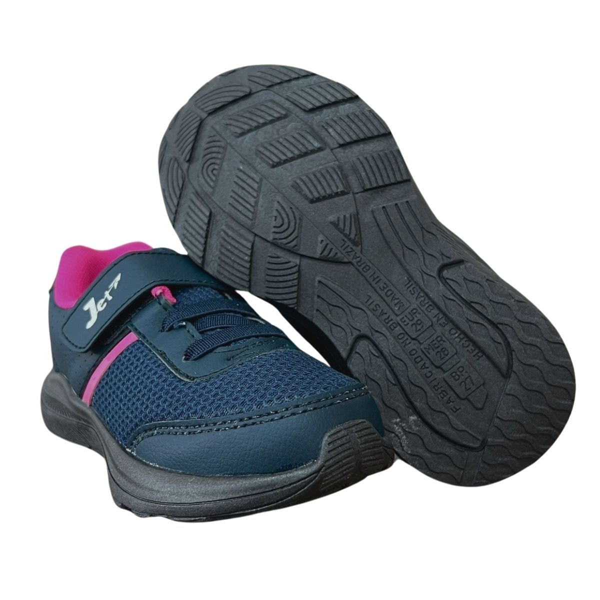 Tênis Casual Infantil Menina Jet Kids 62.117-013 Tira Colante Marinho Azul 6