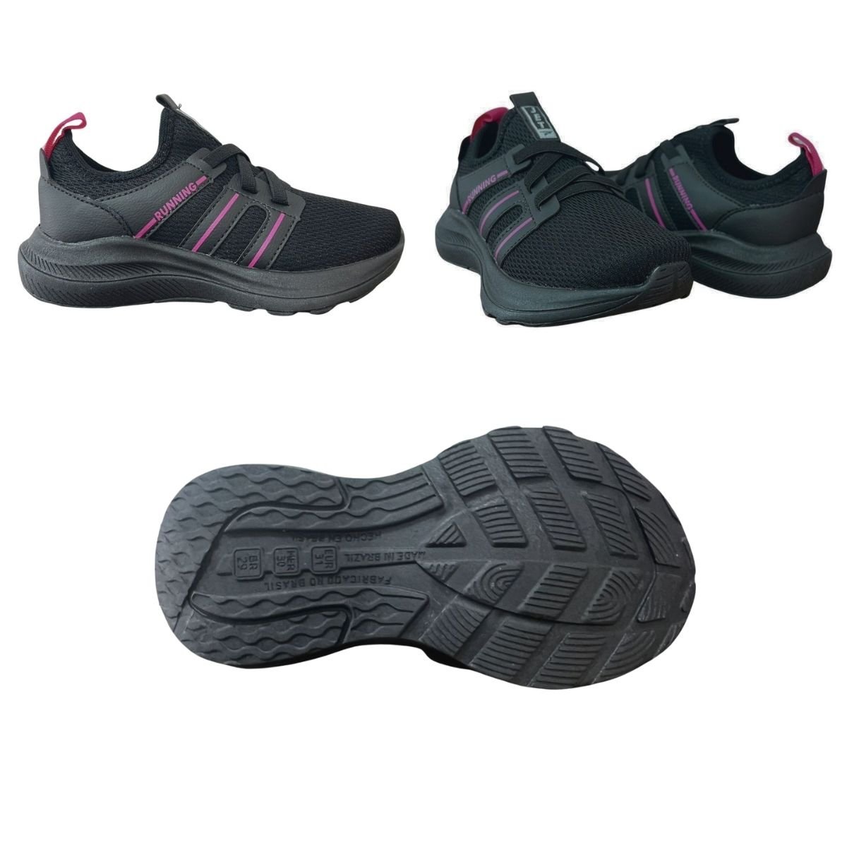 Tênis Slip On Infantil Menina Jet Kids 62.119-226 Preto Preto 8