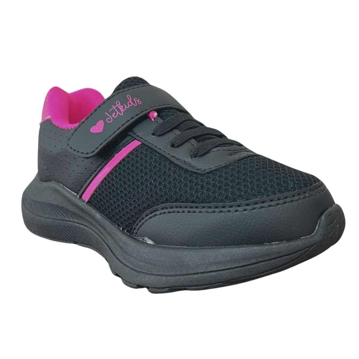 Tênis Casual Infantil Menina Jet Kids 62.117-226 College Tira Colante Preto Preto 3