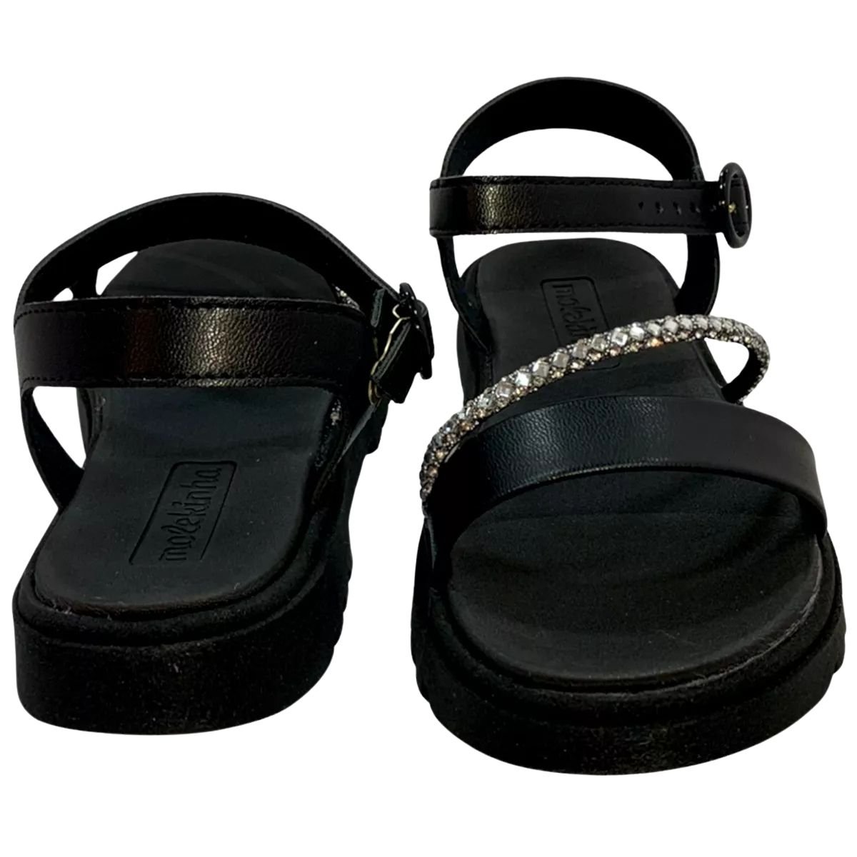 Sandália Papete Infantil Menina Molekinha 2344.129  Preto Preto 2