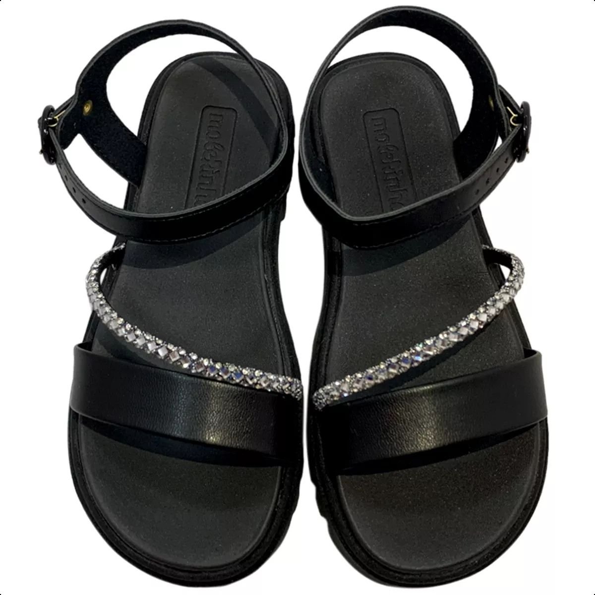 Sandália Papete Infantil Menina Molekinha 2344.129  Preto Preto 4