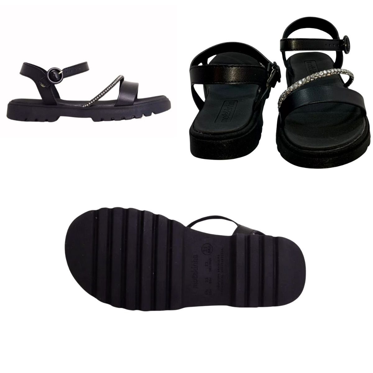 Sandália Papete Infantil Menina Molekinha 2344.129  Preto Preto 7