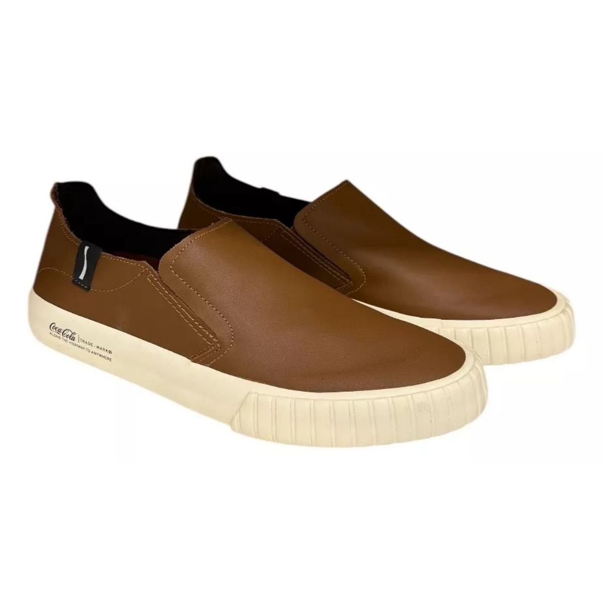 Tênis Slip On Masculino Coca-Cola Philadelphia Leather CC2417 Marrom Marrom 2