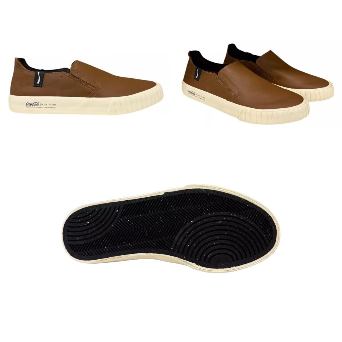 Tênis Slip On Masculino Coca-Cola Philadelphia Leather CC2417 Marrom Marrom 6