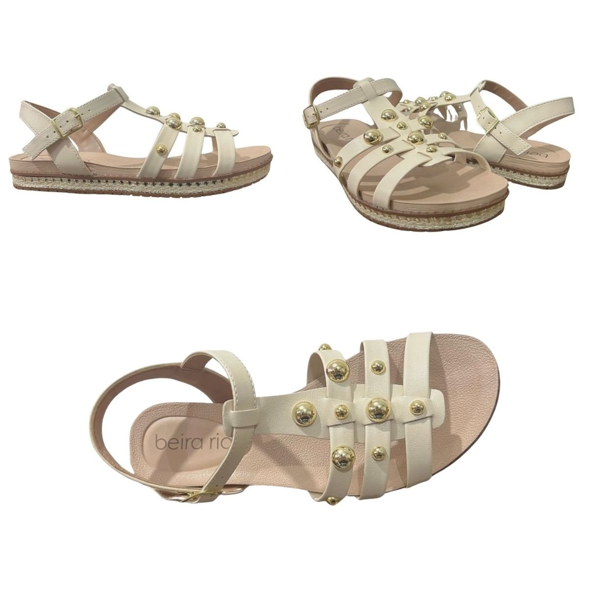 Sandália Casual Feminino Beira-Rio 8321.1753 Fivela Creme Creme 7
