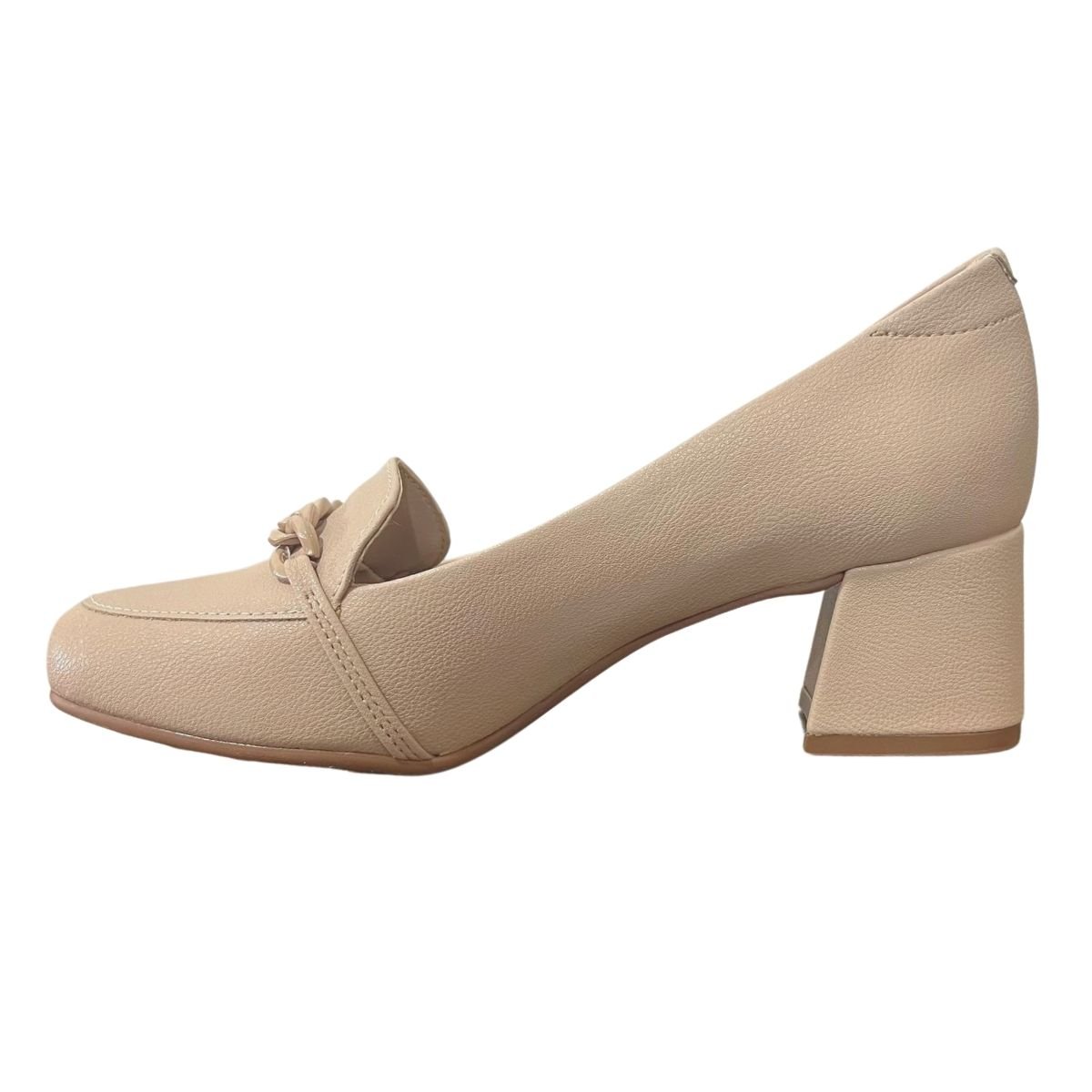 Sapato Casual Salto Bloco Feminino Modare 7373.107 Bege Bege 5