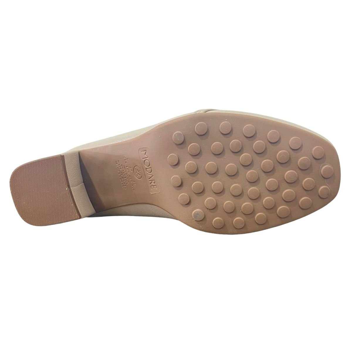 Sapato Casual Salto Bloco Feminino Modare 7373.107 Bege Bege 6