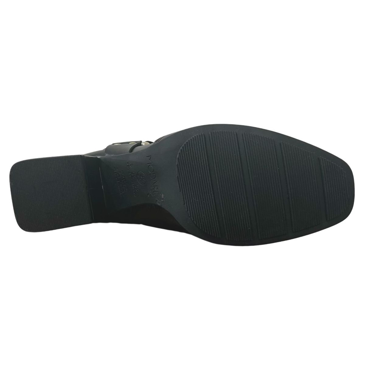 Bota Cano Curto Salto Bloco Feminino Modare 7082.104 Preto Preto 6