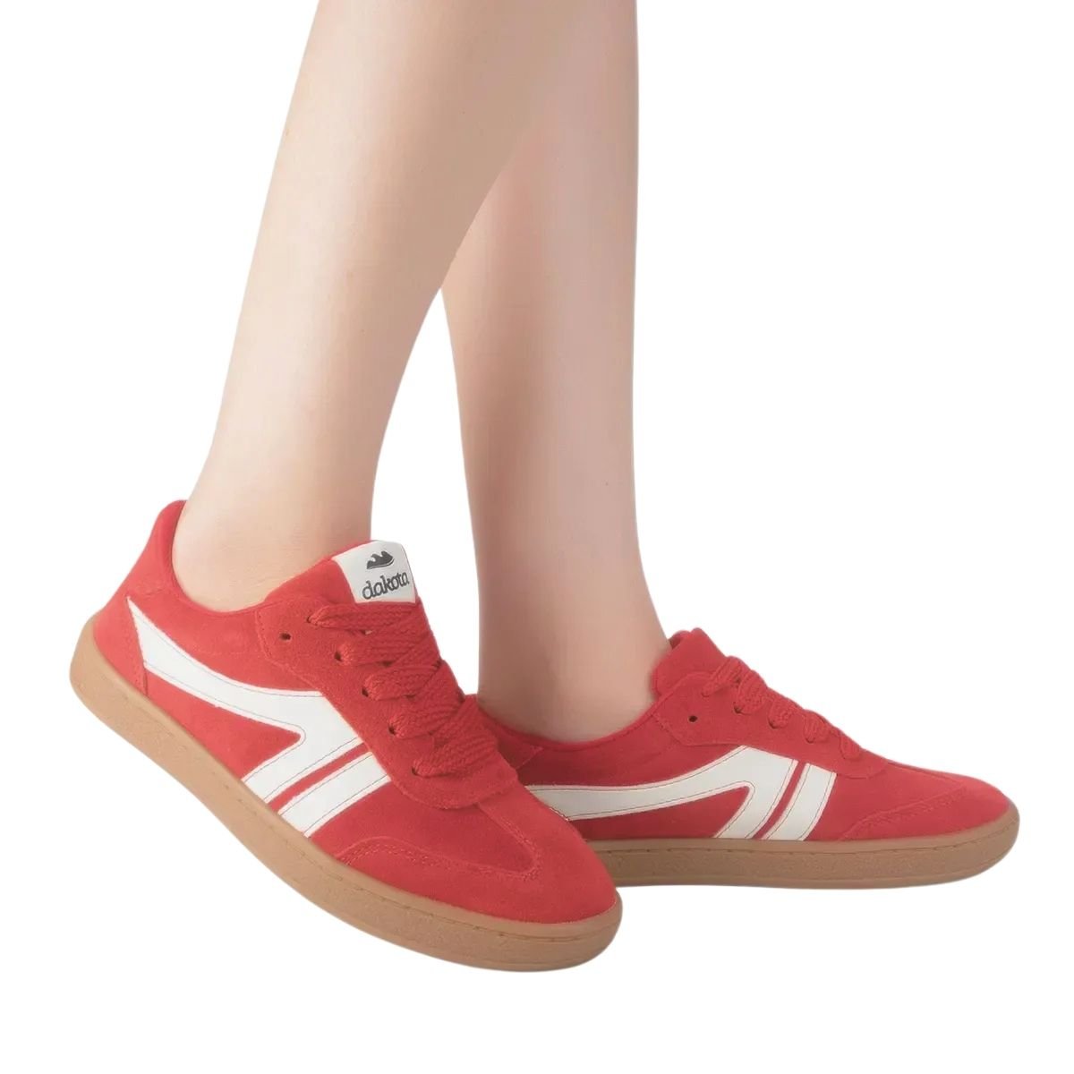 Tênis Casual Feminino Dakota DA991 College Camurça Vermelho Vermelho 7