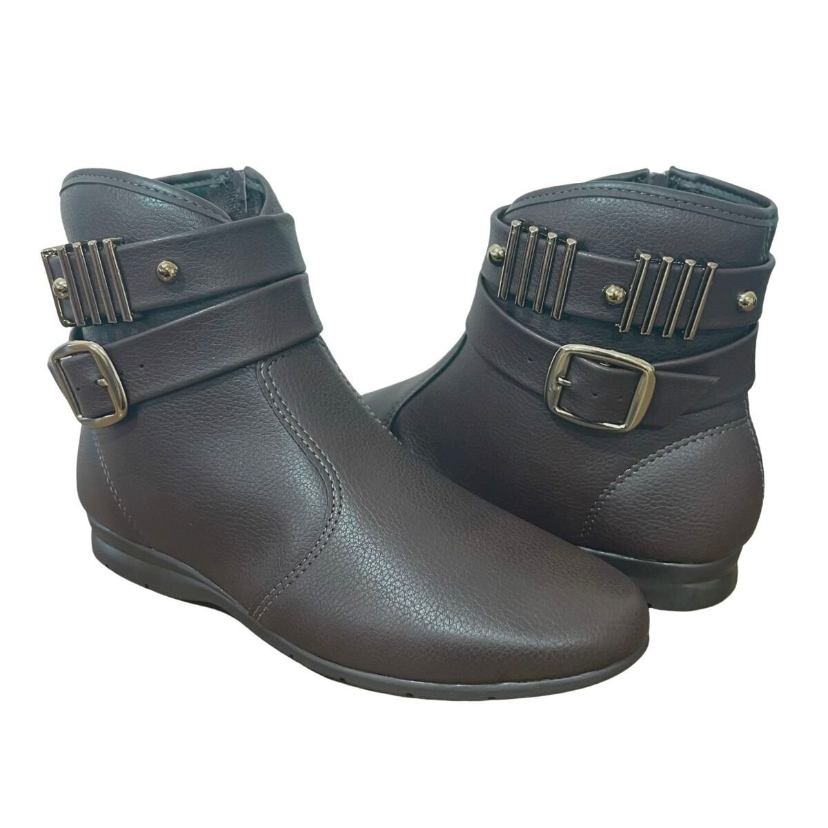 Bota Cano Curto Fivela Feminino Beira-Rio 9084.106 Marrom Marrom 2