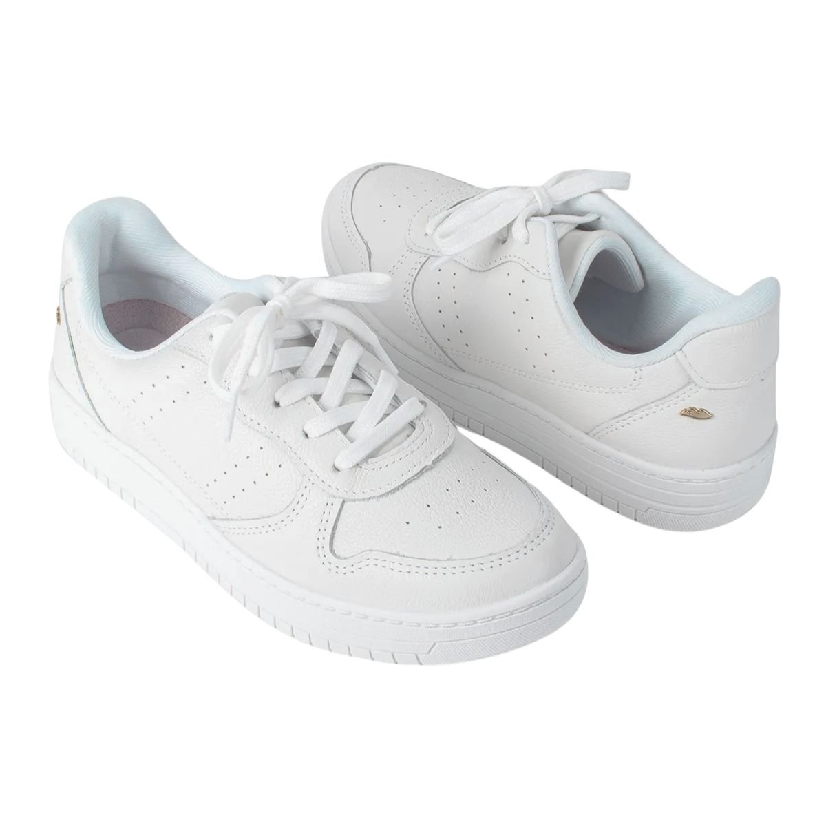 Tênis Casual Feminino de Couro Dakota G9371 Branco Branco 2