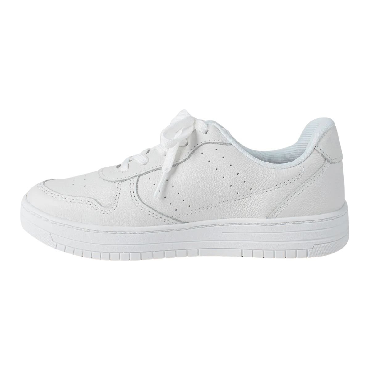 Tênis Casual Feminino de Couro Dakota G9371 Branco Branco 5