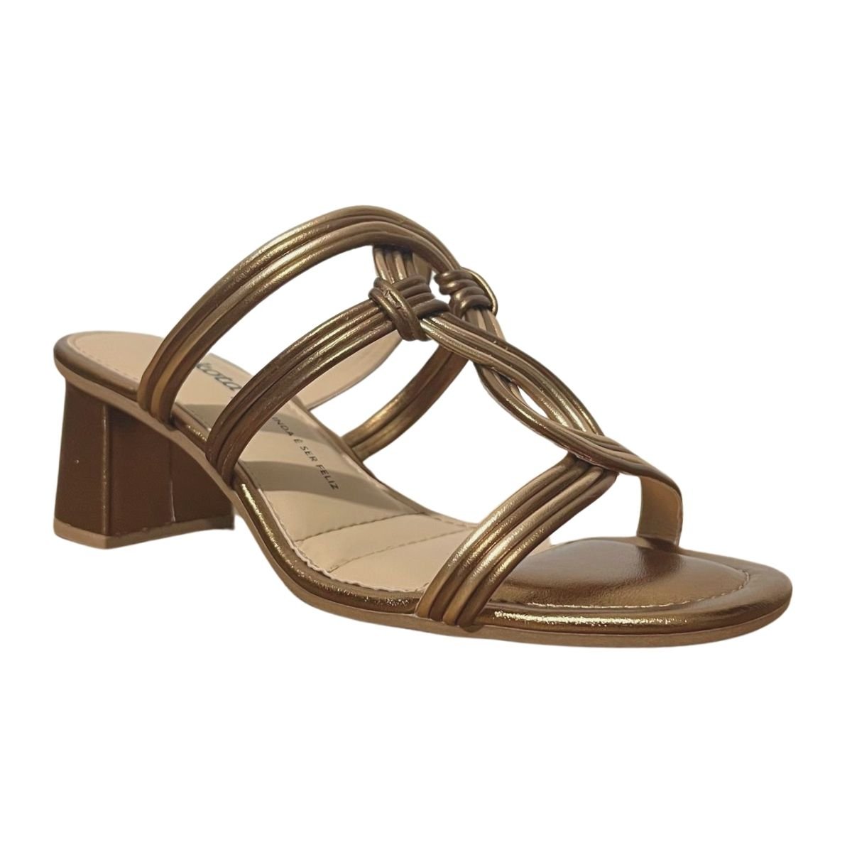 Tamanco Salto Bloco Feminino Dakota Y7963 Bronze Bronze 3