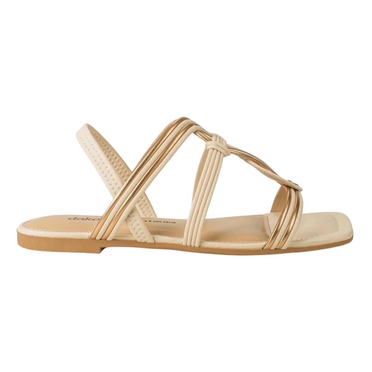 Sandália Rasteira Feminino Dakota Y7947 Bege Bege 1
