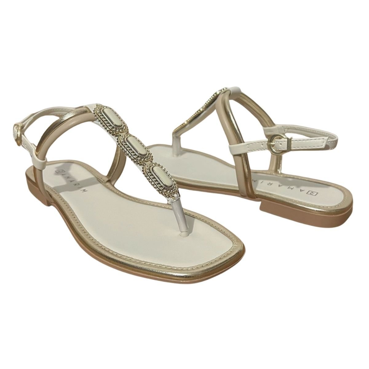 Sandália Rasteira Feminino Ramarim 24-40203 Bege Bege 2