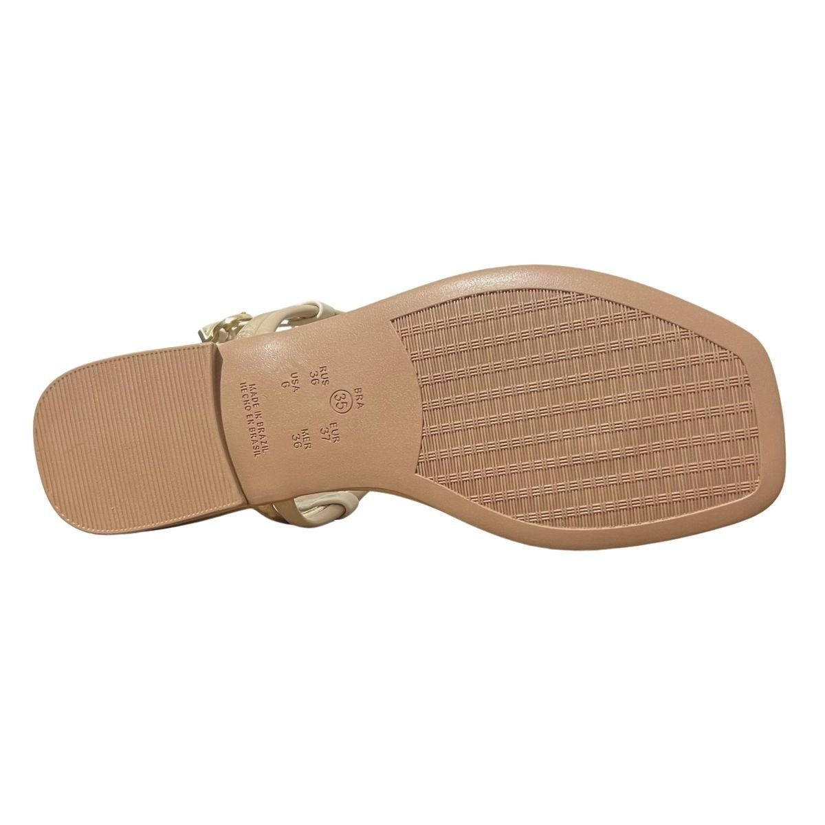Sandália Rasteira Feminino Ramarim 24-40203 Bege Bege 6