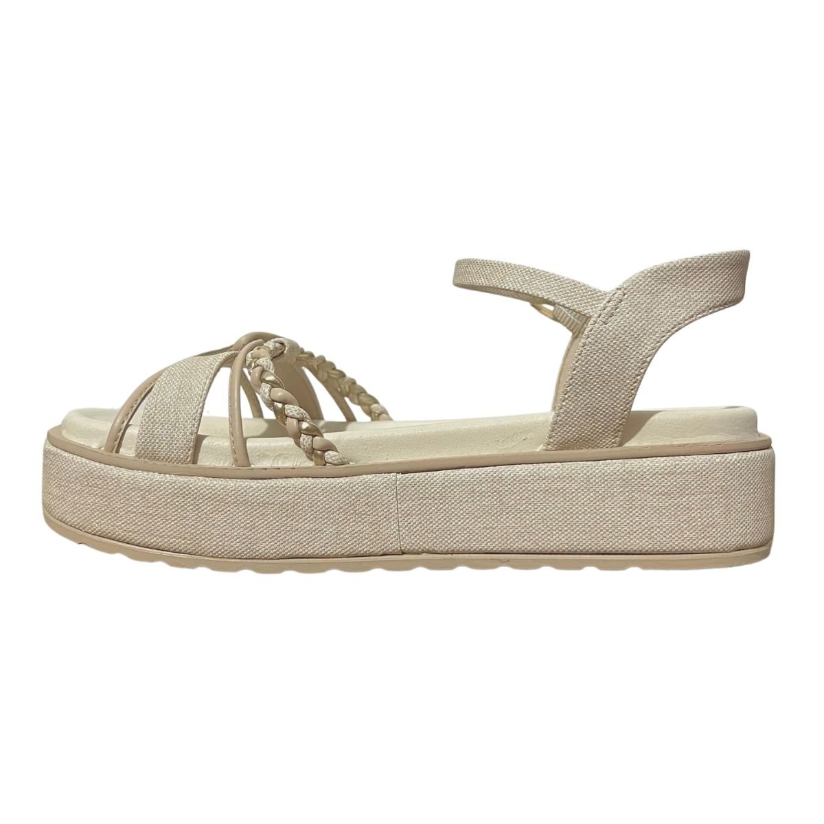 Sandália Flatform Feminino Ramarim 24-43203 Bege Bege 5