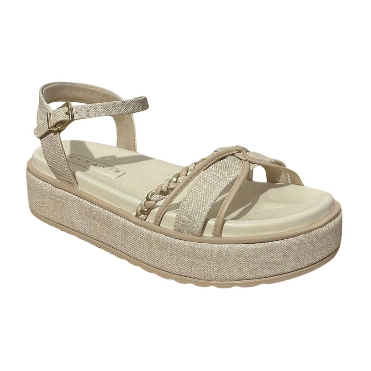 Sandália Flatform Feminino Ramarim 24-43203 Bege Bege 3