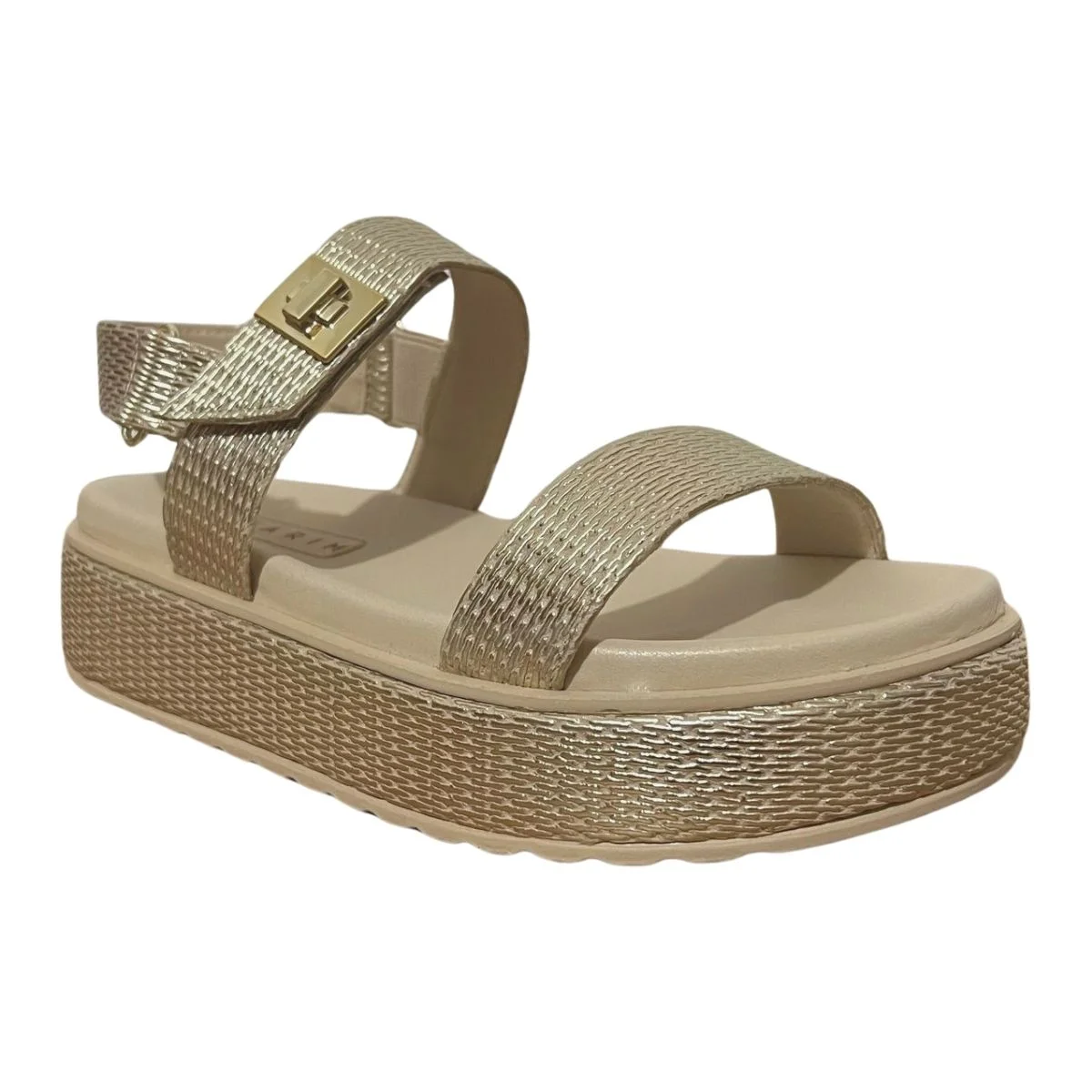 Sandália Flatform Feminino Ramarim 24-43206 Dourado Dourado 3