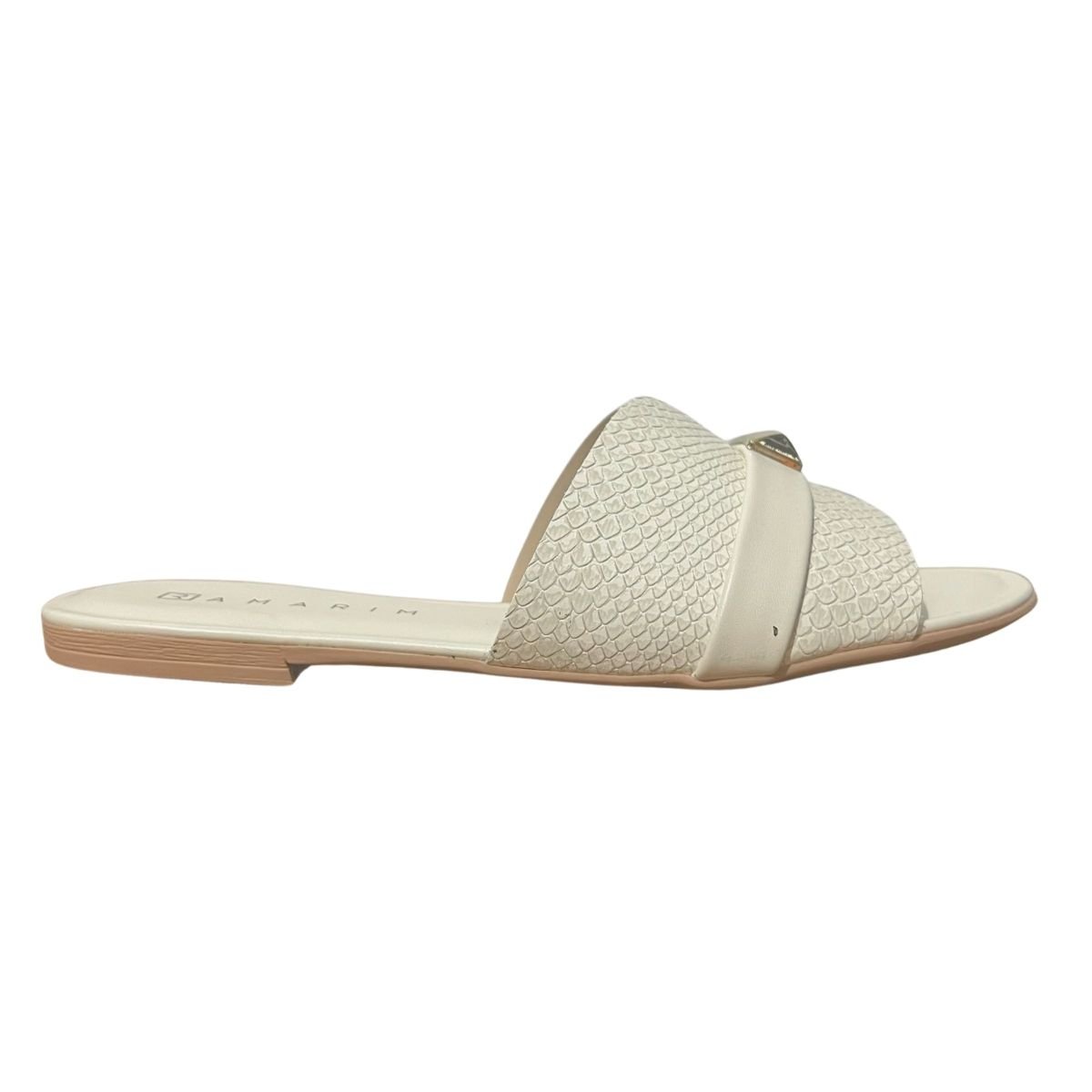 Tamanco Rasteira Feminino Ramarim 24-14201 Creme Creme 1