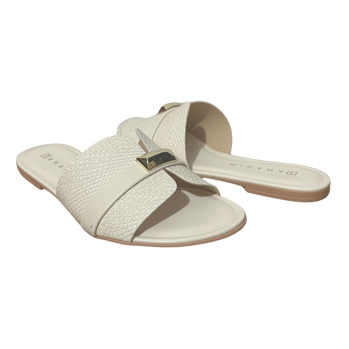 Tamanco Rasteira Feminino Ramarim 24-14201 Creme Creme 2