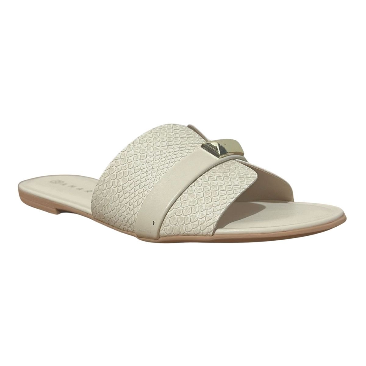 Tamanco Rasteira Feminino Ramarim 24-14201 Creme Creme 3