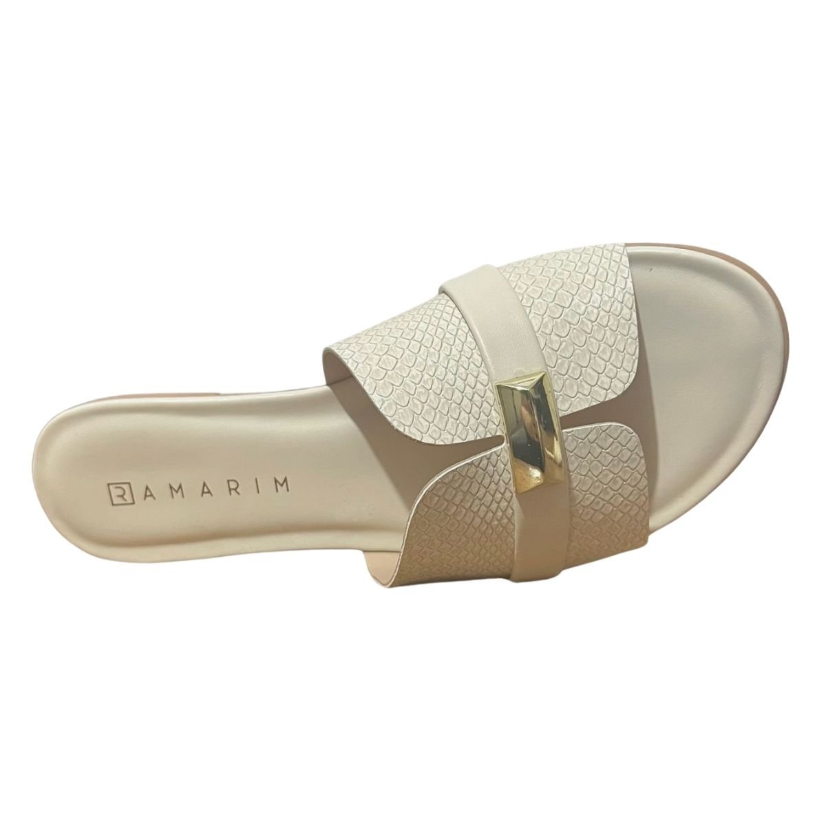 Tamanco Rasteira Feminino Ramarim 24-14201 Creme Creme 4