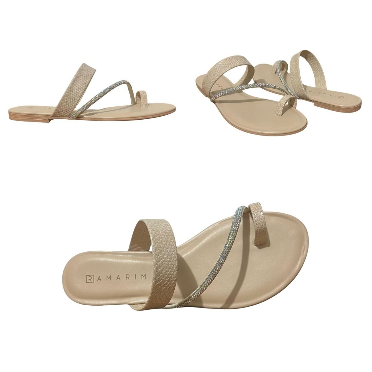 Sandália Rasteira Feminino Ramarim 24-14202 Bege Bege 7