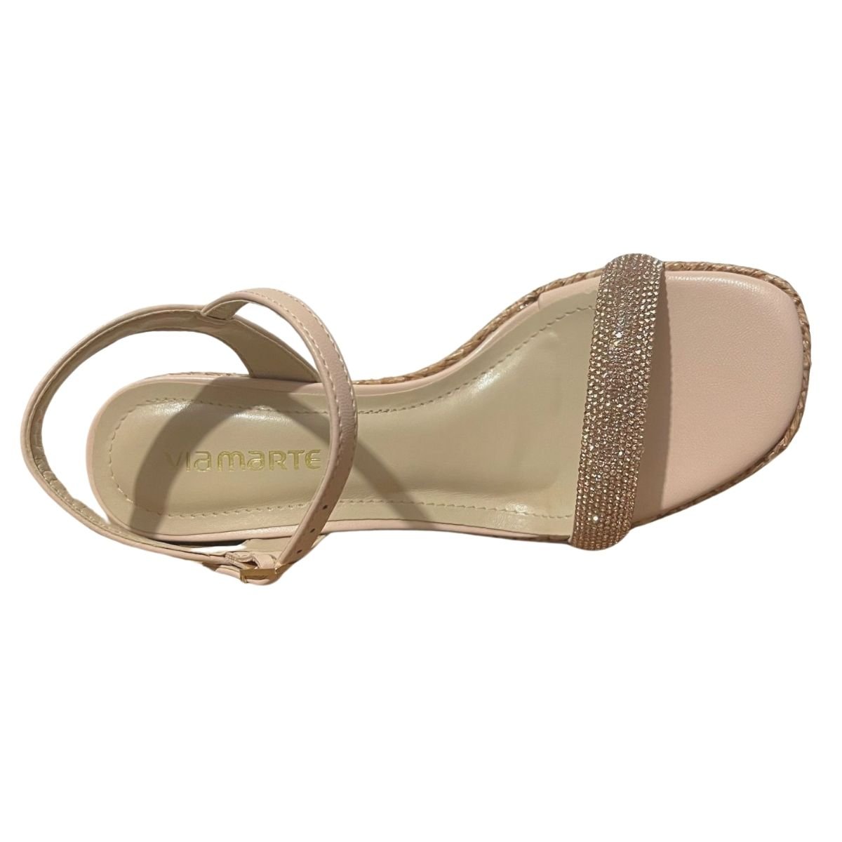 Sandália Anabela Feminino Via Marte 188-008-01 Bege Bege 4