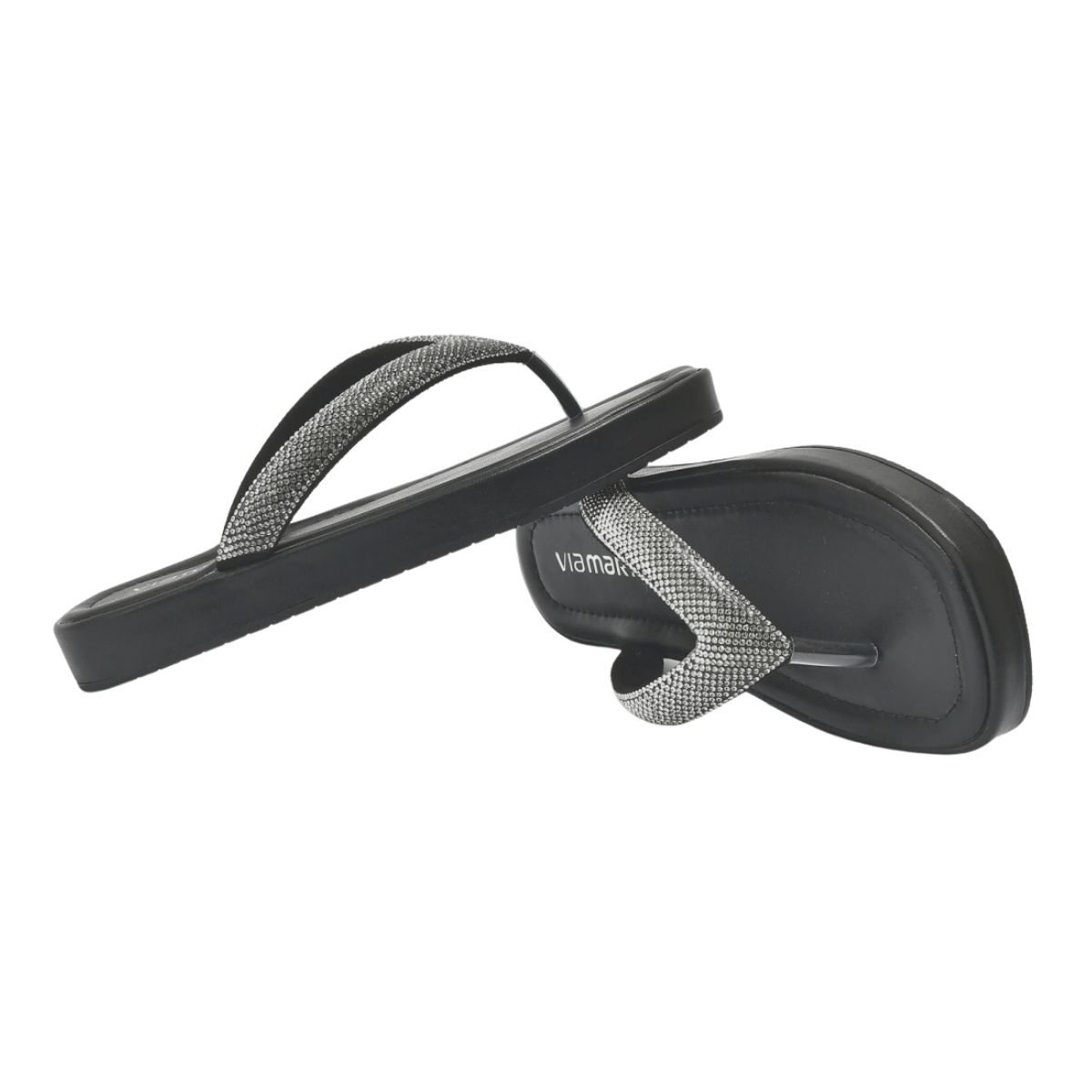 Tamanco Chinelo Feminino Via Marte 178-001-01 Preto Preto 3