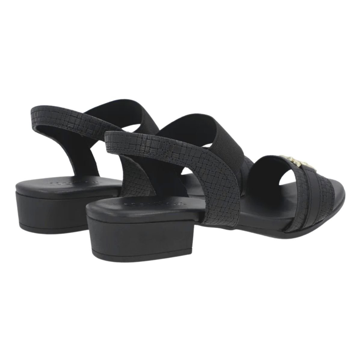 Sandália Salto Bloco Baixo de Couro Feminino Usaflex AI27013001 Preto Preto 3