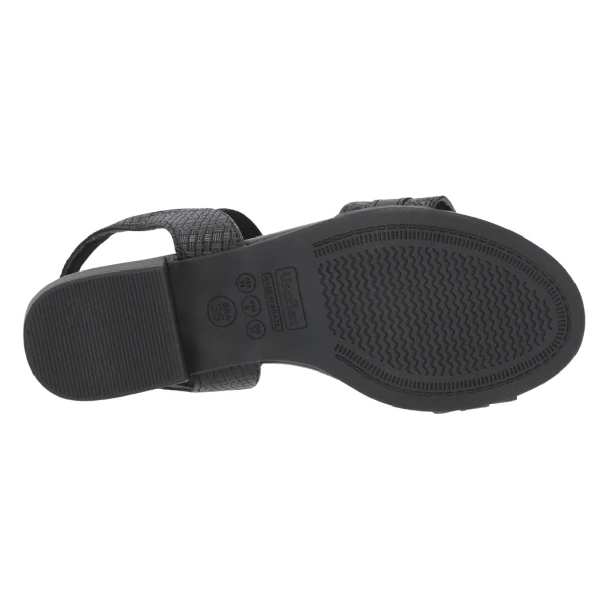 Sandália Salto Bloco Baixo de Couro Feminino Usaflex AI27013001 Preto Preto 5