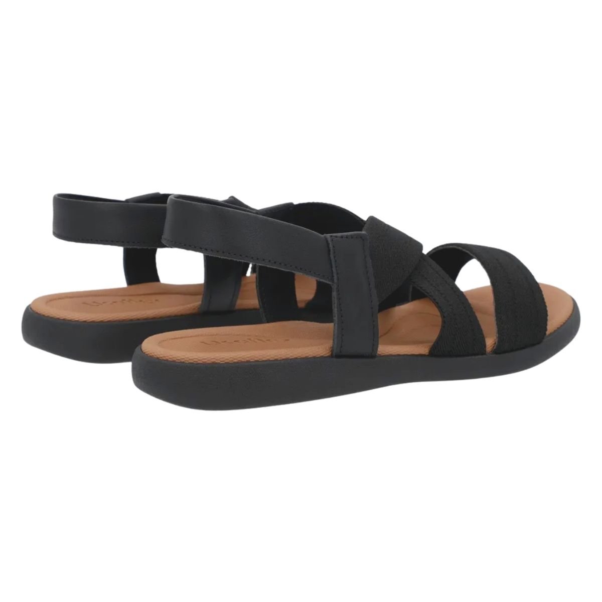 Sandália Rasteira Elástico e Couro Feminino Usaflex AF14031001 Preto Preto 3