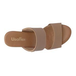 Tamanco Salto Bloco de Couro Feminino Usaflex AE3201023 Marrom Marrom 3