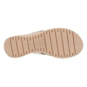Tamanco Slide de Couro com Detalhe Strass Feminino Usaflex PA03002002 Bege Bege 5