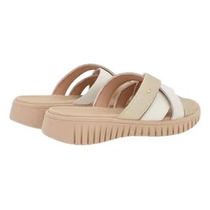 Tamanco Salto Plataforma de Couro Feminino Usaflex UC21002003 Dourado Dourado 3