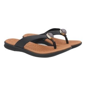 Tamanco Rasteira de Couro Feminino Usaflex PA03003001 Preto Preto 2