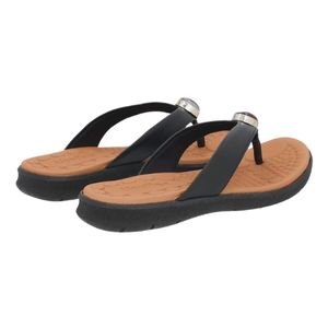 Tamanco Rasteira de Couro Feminino Usaflex PA03003001 Preto Preto 3