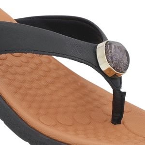Tamanco Rasteira de Couro Feminino Usaflex PA03003001 Preto Preto 4