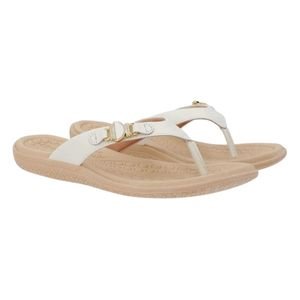 Tamanco Rasteira de Couro Feminino Usaflex AM34004003 Branco Branco 2
