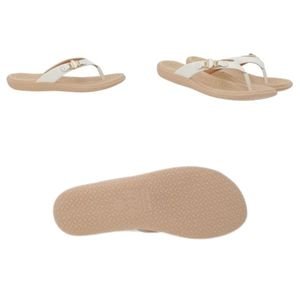 Tamanco Rasteira de Couro Feminino Usaflex AM34004003 Branco Branco 6